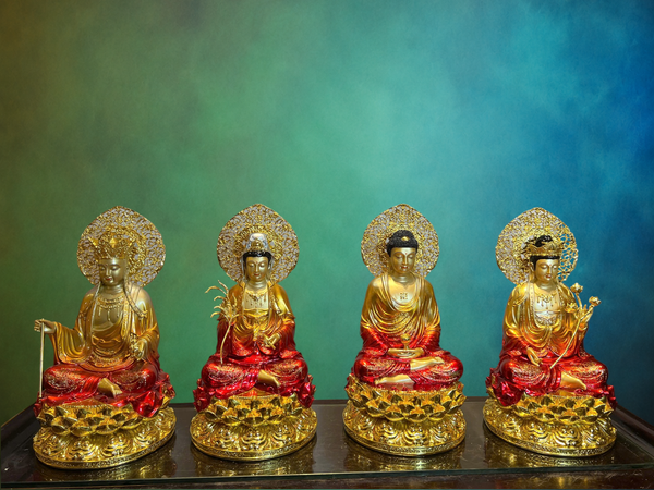 Tượng Tây Phương Tam Thánh-Ta Bà Tam Thánh bằng đồng