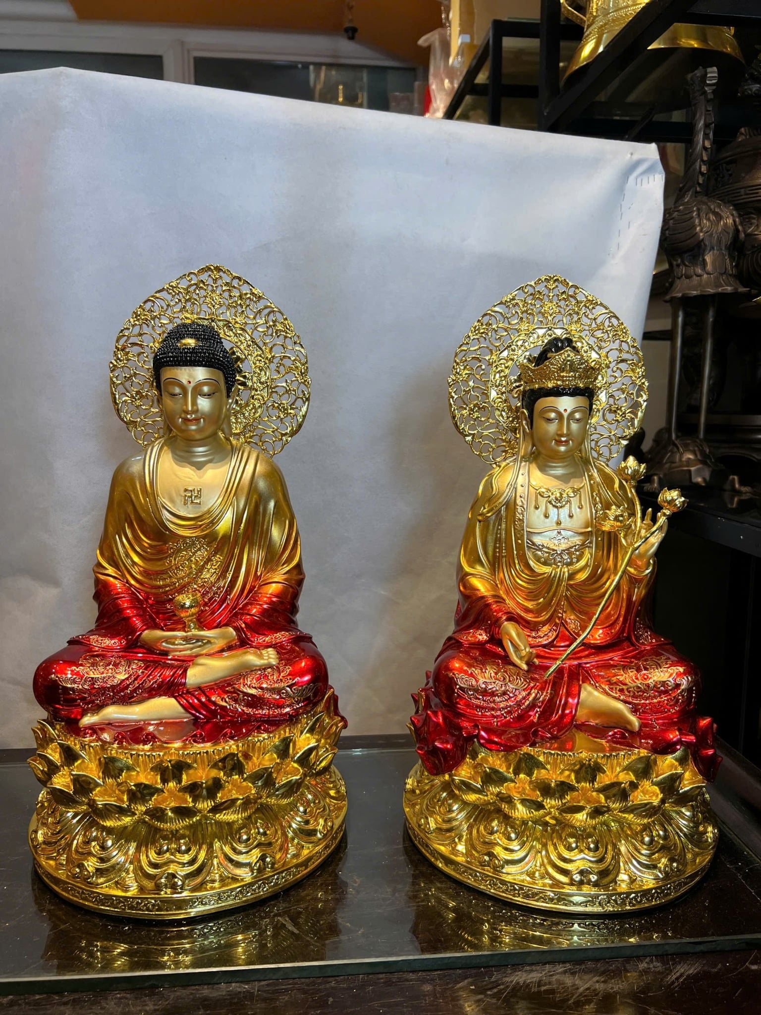 Tượng Tây Phương Tam Thánh bằng đồng