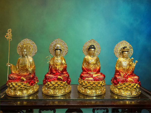 Tượng Tây Phương Tam Thánh-Ta Bà Tam Thánh bằng đồng
