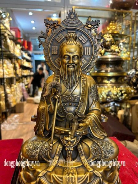 Tam thanh đạo giáo - Tam vị thánh tổ bằng đồng cao 36cm