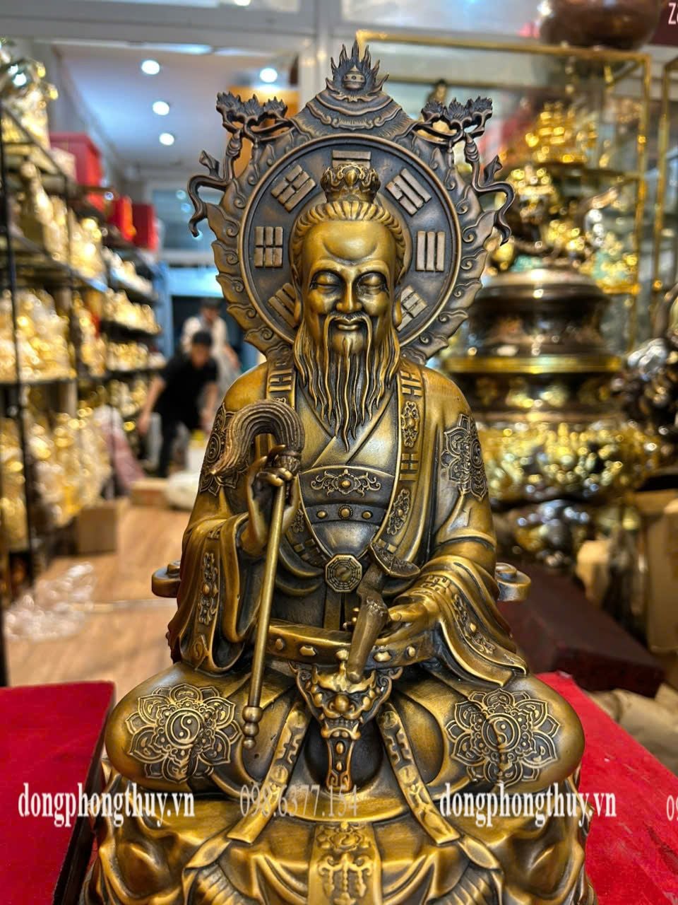 Tam thanh đạo giáo - Tam vị thánh tổ bằng đồng cao 36cm