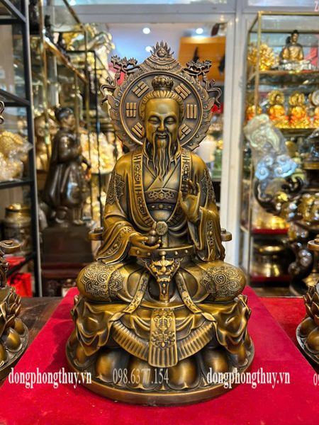 Tam thanh đạo giáo - Tam vị thánh tổ bằng đồng cao 36cm