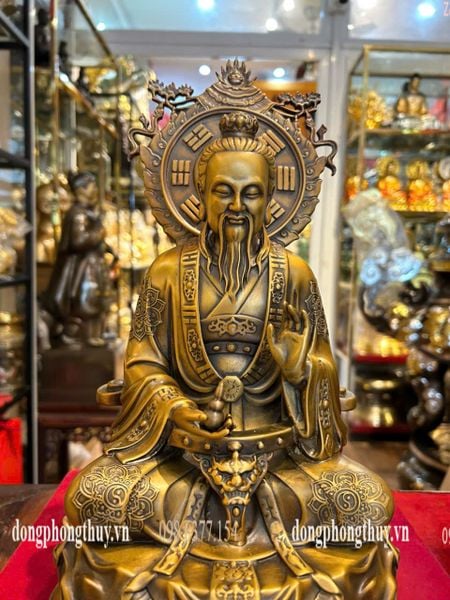 Tam thanh đạo giáo - Tam vị thánh tổ bằng đồng cao 36cm