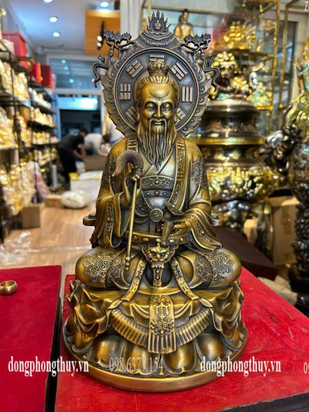 Tam thanh đạo giáo - Tam vị thánh tổ bằng đồng cao 36cm