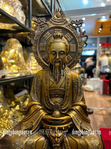 Tam thanh đạo giáo - Tam vị thánh tổ bằng đồng cao 36cm