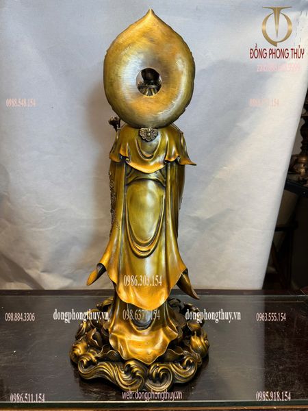 Tượng phật Tây Phương Tam Thánh bằng đồng cao 58cm
