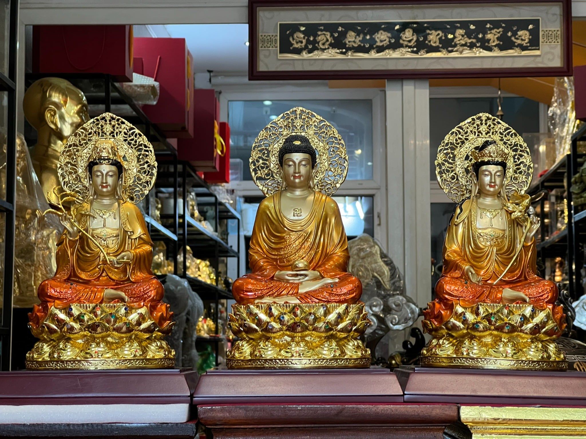 Tượng tây phương tam thánh bằng đồng