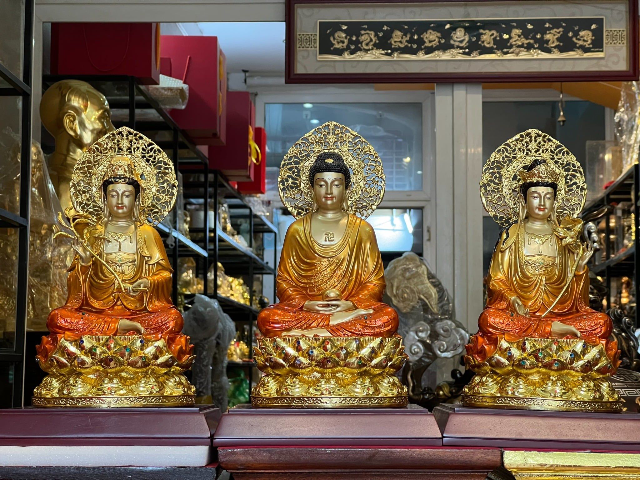 Tượng tây phương tam thánh bằng đồng