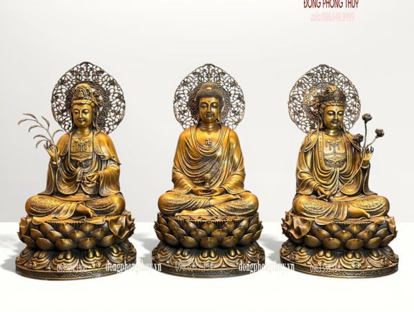 Tượng Tây Phương Tam Thánh bằng đồng
