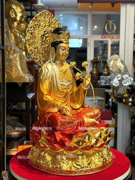 Tượng thế chí bồ tát bằng đồng cao 45