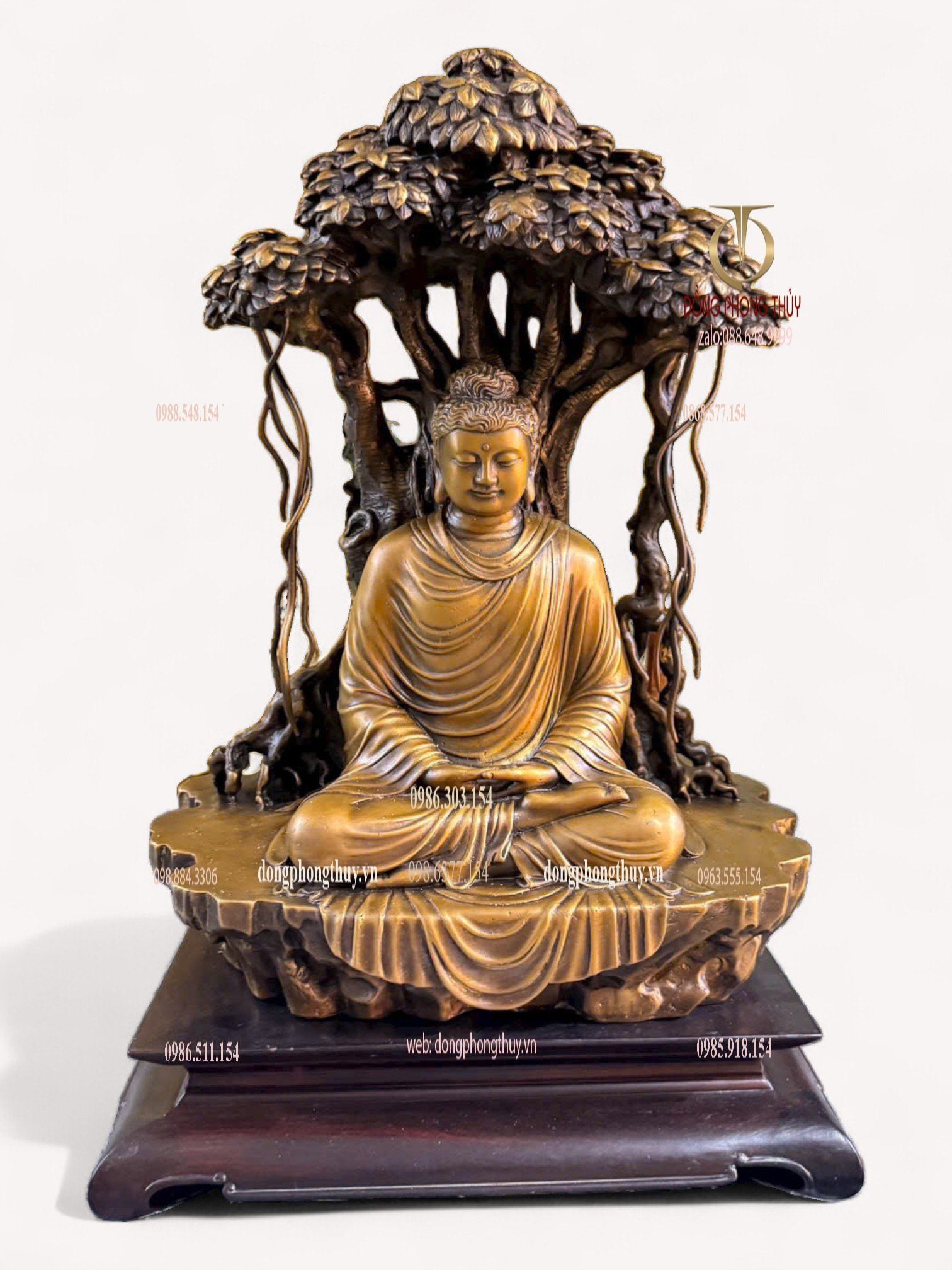 Tượng Thích Ca ngồi gốc bồ đề bằng đồng