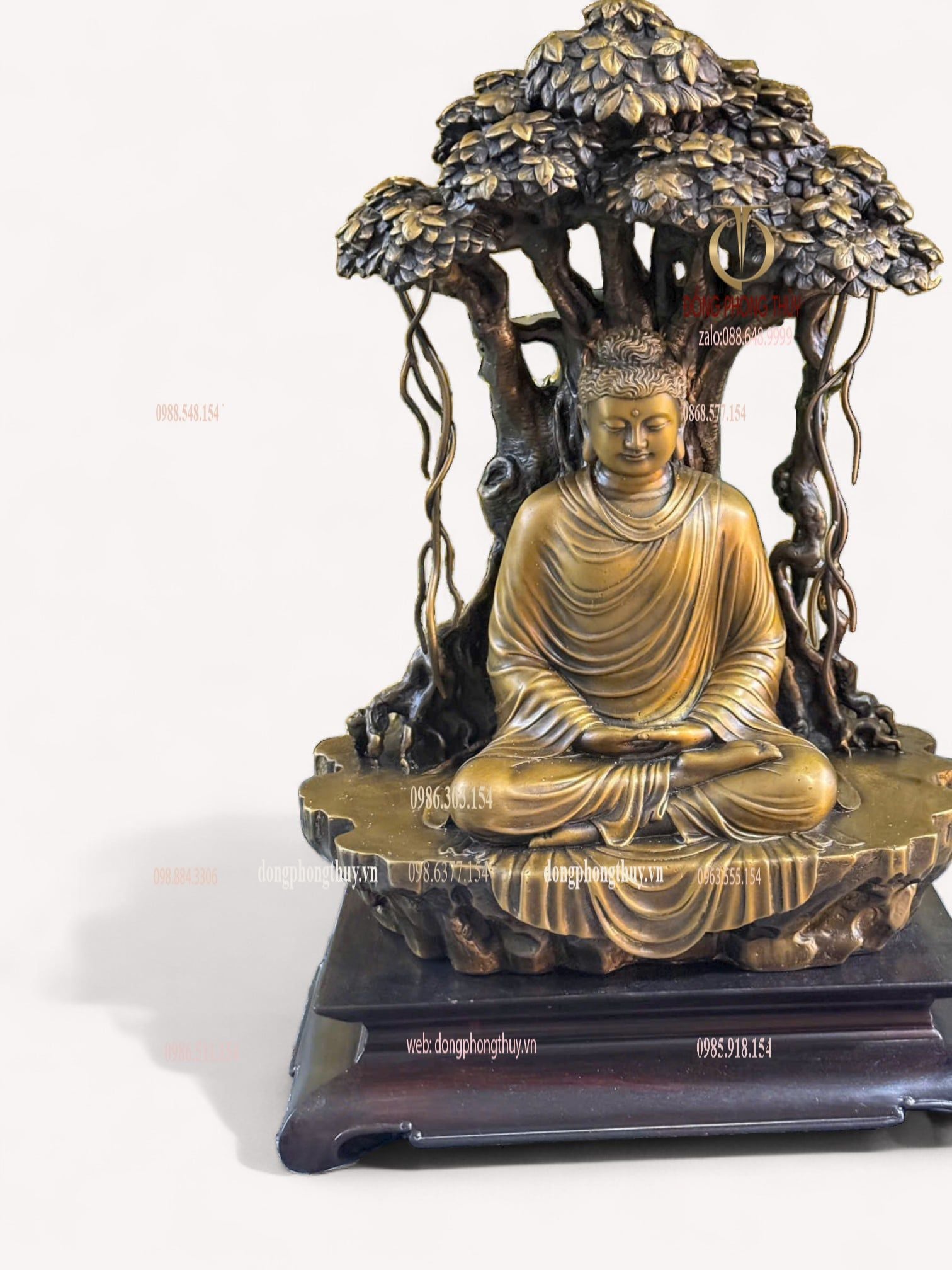 Tượng Thích Ca ngồi gốc bồ đề bằng đồng