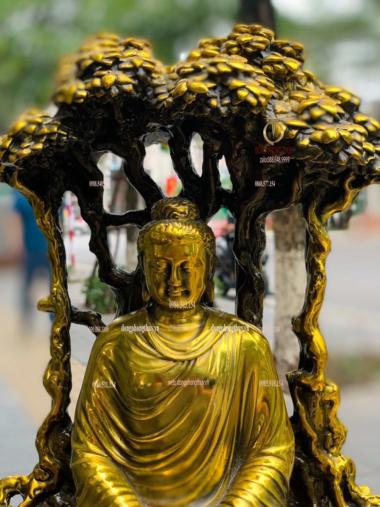 Tượng Thích Ca ngồi gốc bồ đề bằng đồng