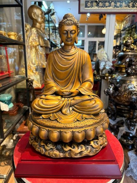 Tượng thích ca bằng đồng cao 35 nặng 8,5kg