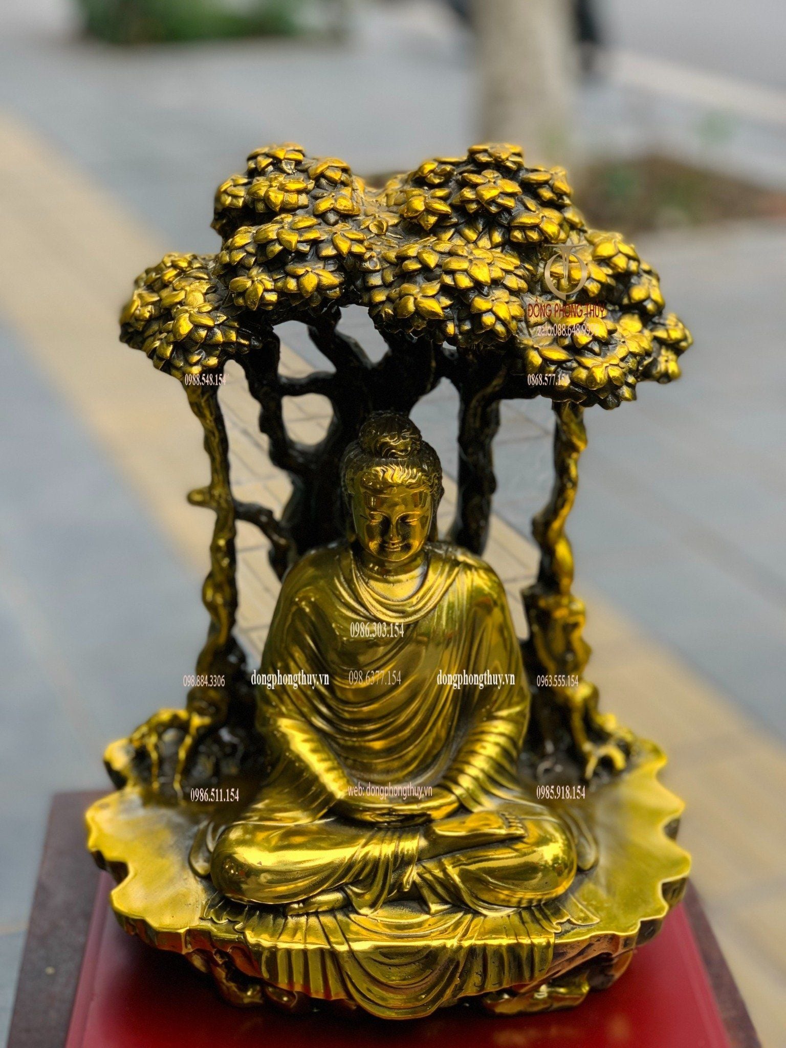 Tượng Thích Ca ngồi gốc bồ đề bằng đồng