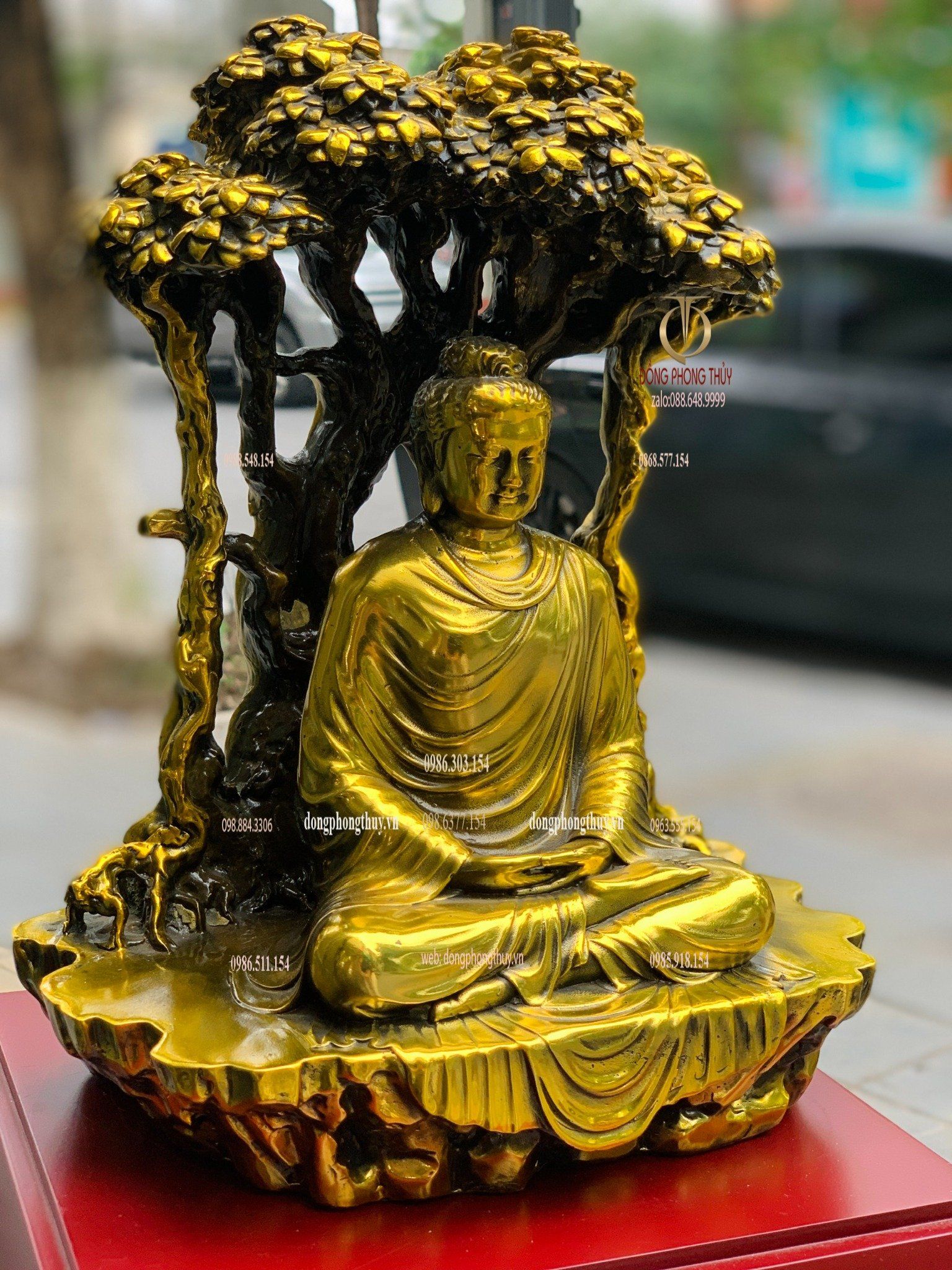 Tượng Thích Ca ngồi gốc bồ đề bằng đồng