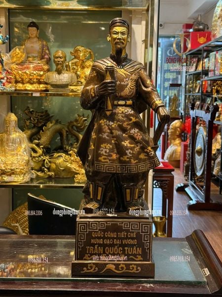 Tượng Trần Hưng Đạo Khảm Tam Khí 70cm