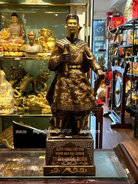 Tượng Trần Hưng Đạo Khảm Tam Khí 70cm