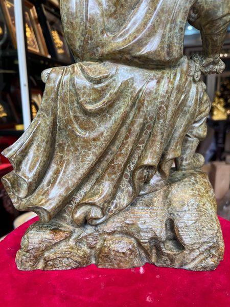 Tượng Trần Quốc Tuấn cao 42cm nặng 7kg bằng đồng Patina xanh rêu cổ loang vân hỏa biến