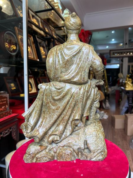 Tượng Trần Quốc Tuấn cao 42cm nặng 7kg bằng đồng Patina xanh rêu cổ loang vân hỏa biến