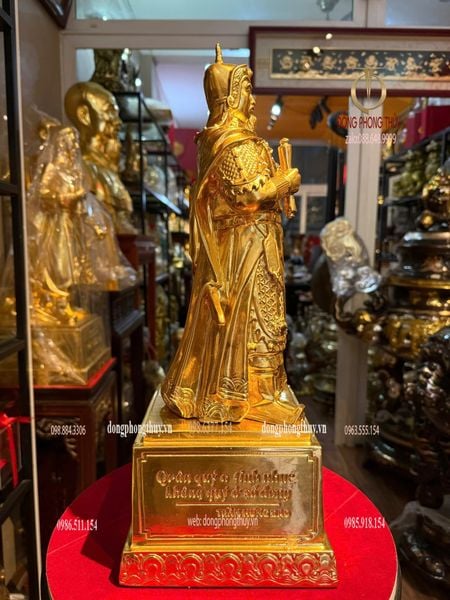 Tượng Trần Hưng Đạo cao 48cm bằng đồng dát vàng 24k