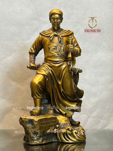 Tượng Hưng Đạo Vương Trần Quốc Tuấn cao 42cm bằng đồng