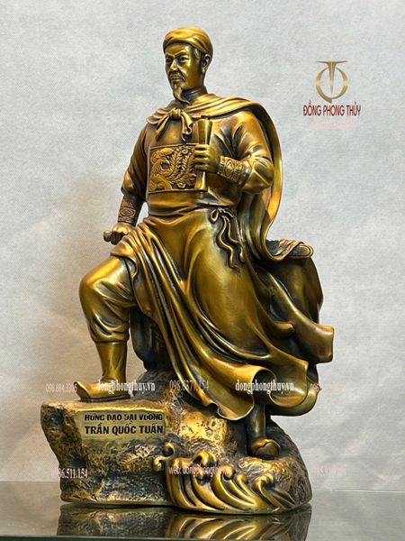 Tượng Hưng Đạo Vương Trần Quốc Tuấn cao 42cm bằng đồng