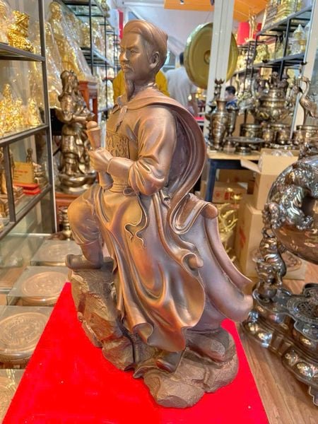 Tượng hưng đạo vương Trần Quốc Tuấn bằng đồng Nâu Đồng Cổ  42cm nặng 7kg