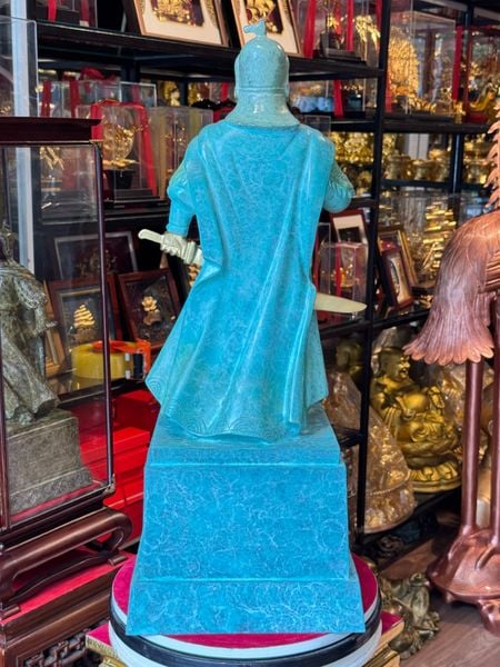 Tượng Quốc Công Tiết Chế Hưng Đạo Vương patina xanh ngọc lục bích