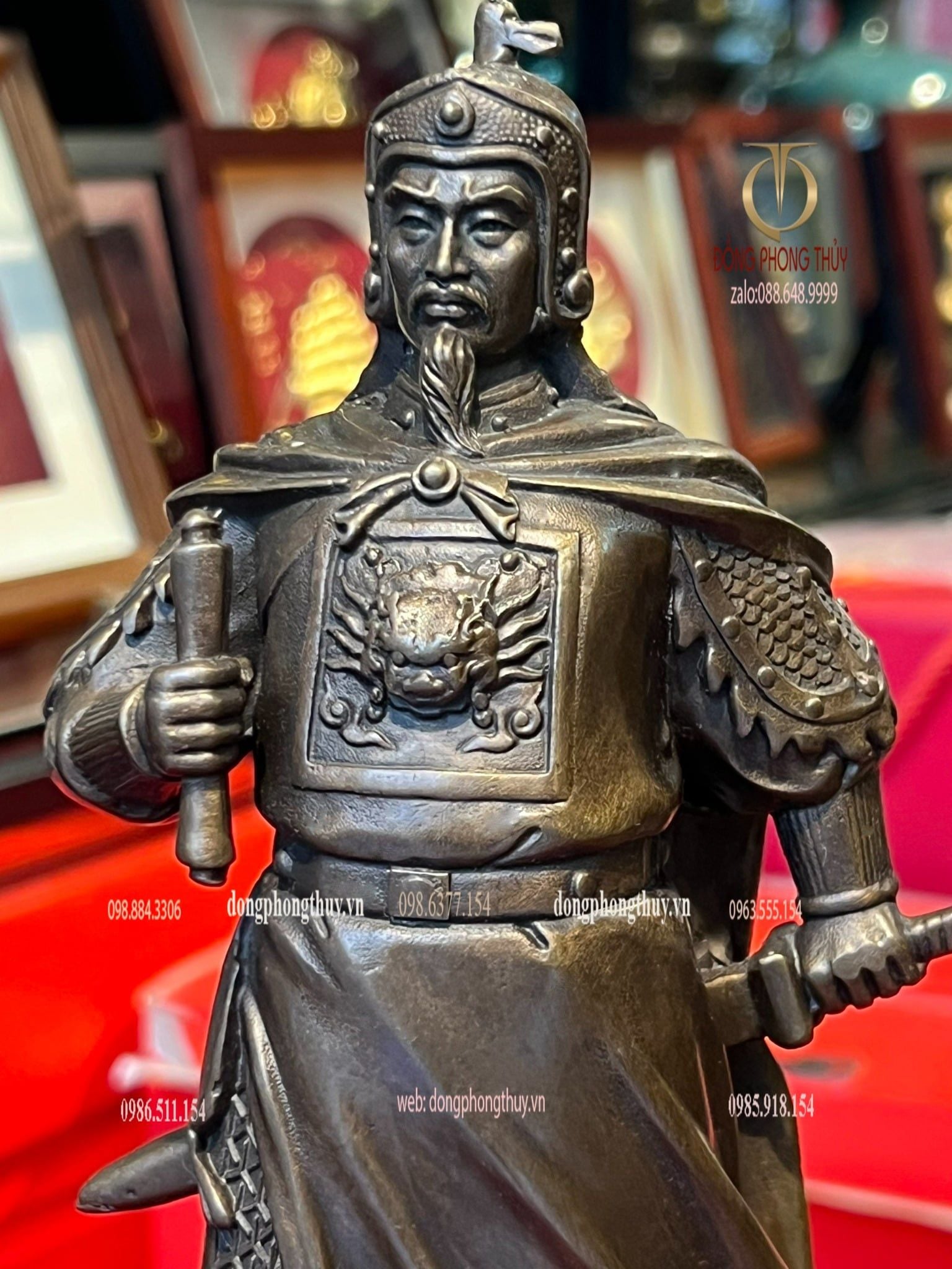 Tượng Trần Hưng Đạo 30cm bằng đồng