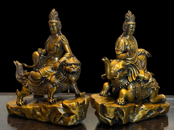 Văn thù sư lợi-phổ hiền bồ tát bằng đồng