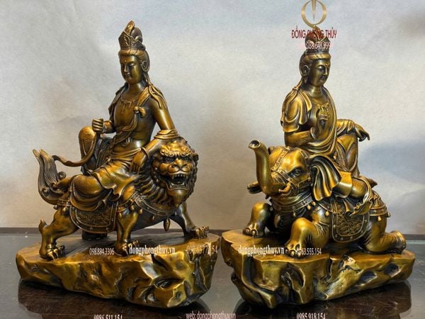 Tượng văn thù sư lợi-phổ hiền bồ tát bằng đồng