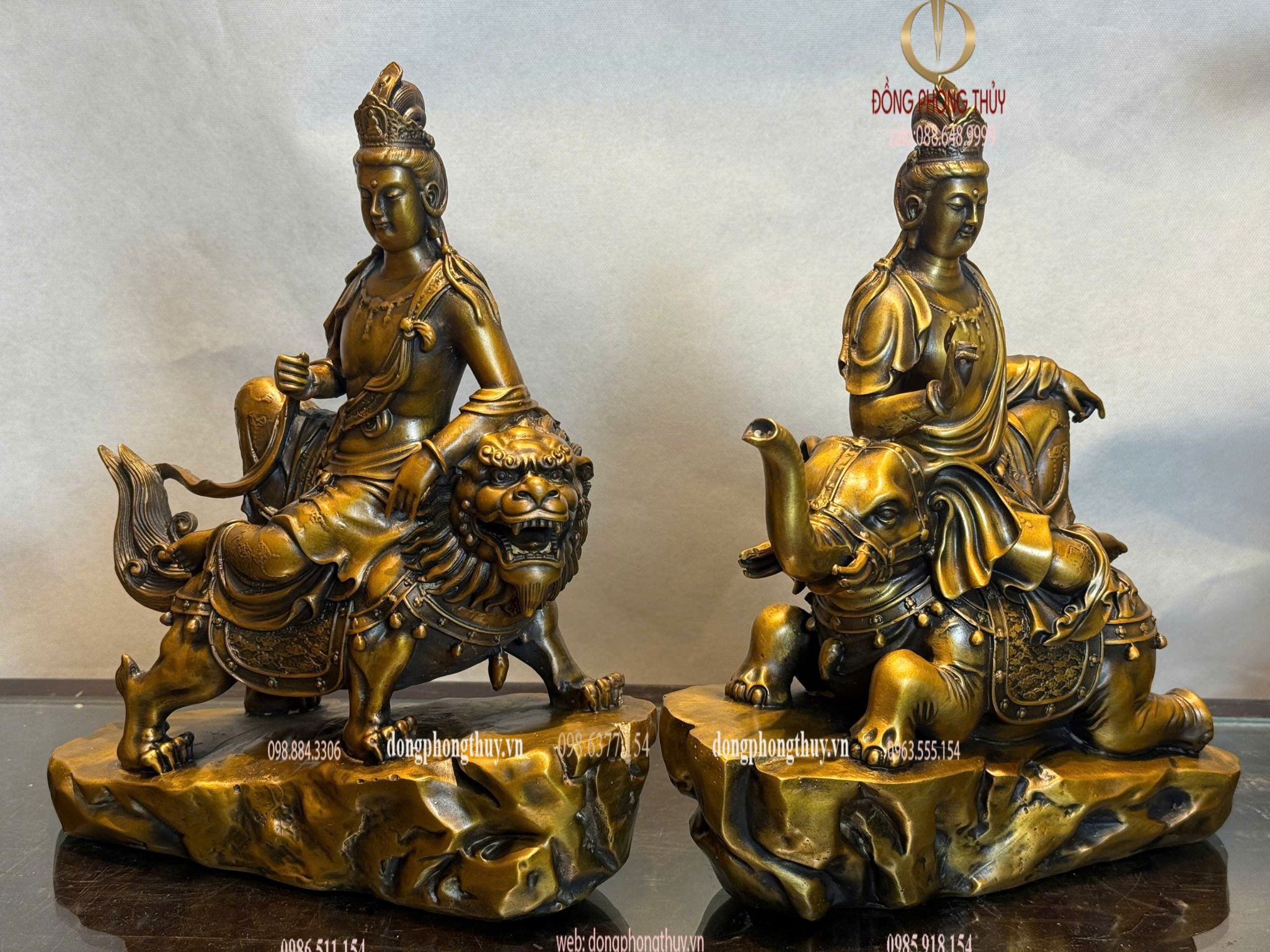 Tượng văn thù sư lợi-phổ hiền bồ tát bằng đồng