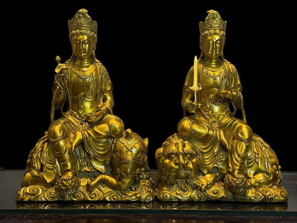 Văn thù sư lợi-phổ hiền bồ tát bằng đồng