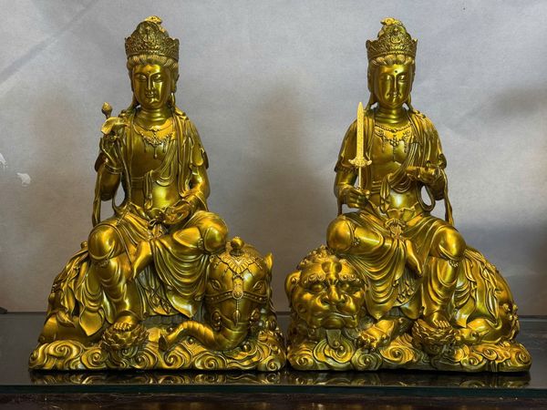 Tượng văn thù sư lợi-phổ hiền bồ tát bằng đồng