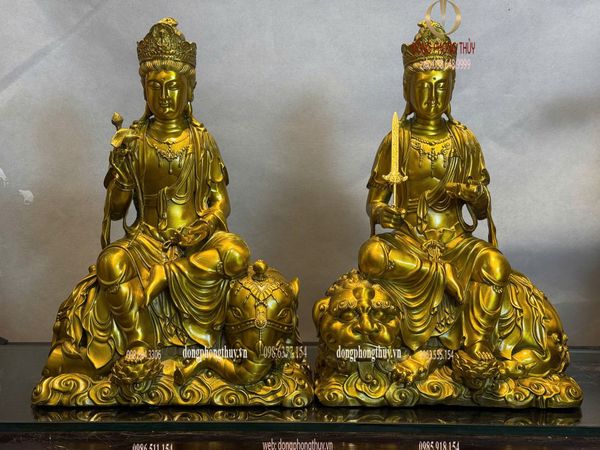 Tượng văn thù sư lợi-phổ hiền bồ tát bằng đồng