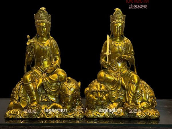 Văn thù sư lợi-phổ hiền bồ tát bằng đồng