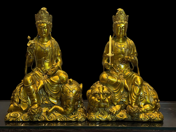 Văn thù sư lợi-phổ hiền bồ tát bằng đồng