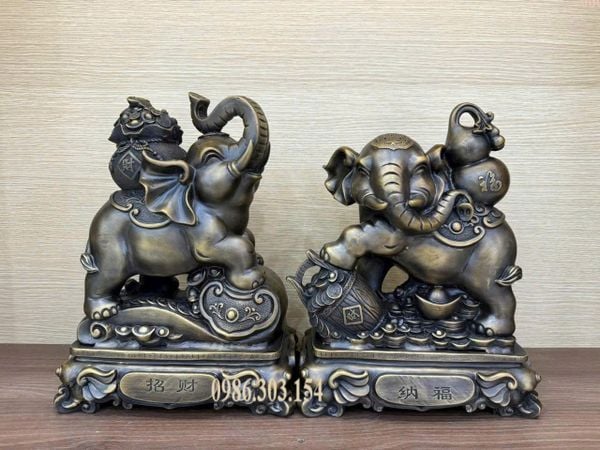 Quà tặng sếp: đôi voi đồng