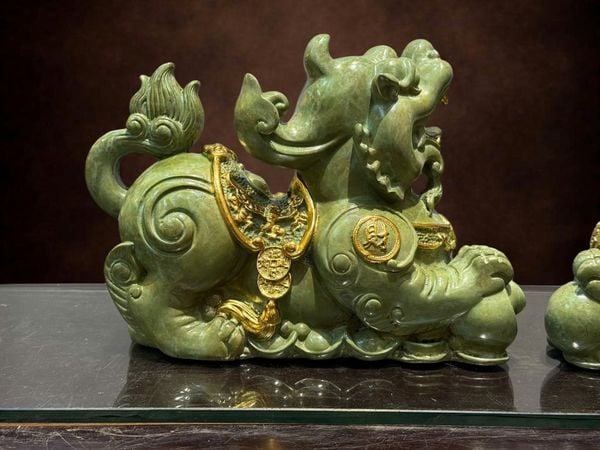 Đôi tỳ hưu bằng đồng patina