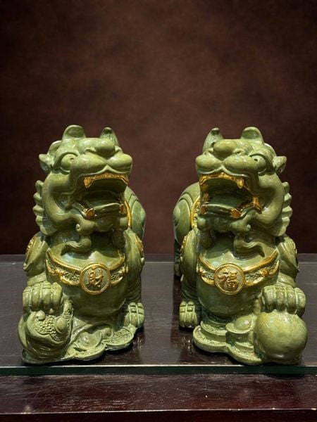 Đôi tỳ hưu bằng đồng patina