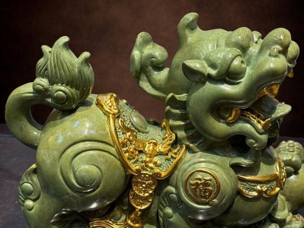 Đôi tỳ hưu bằng đồng patina