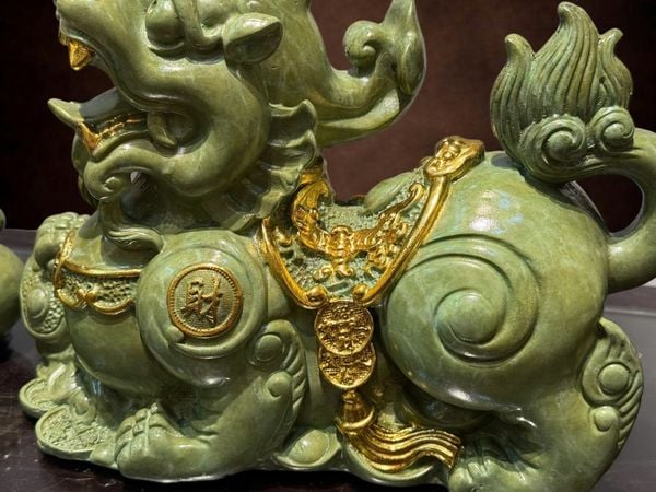 Đôi tỳ hưu bằng đồng patina