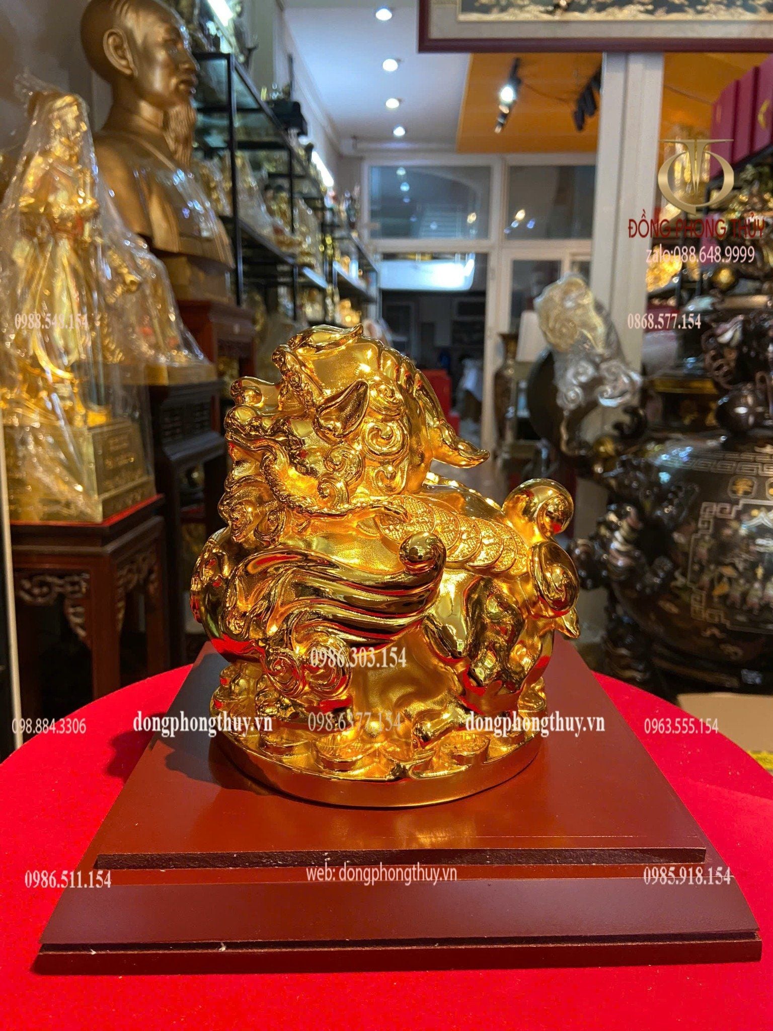 Tỳ hưu đồng mạ vàng 24k