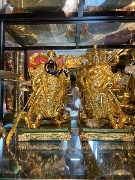 Tượng Vi Đà -Già Lam hộ pháp bằng đồng dát vàng 24k