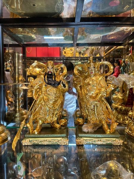 Tượng Vi Đà -Già Lam hộ pháp bằng đồng dát vàng 24k