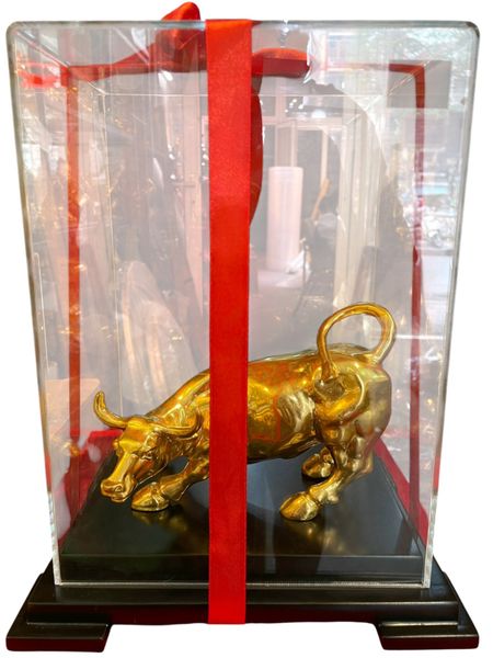 Quà tặng vàng: Tượng trâu mạ vàng 24k bằng đồng