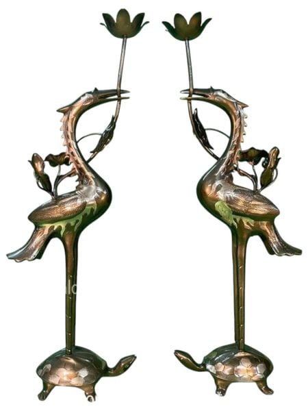 Đôi hạc đồng đỏ cao 58cm nặng 6,2kg