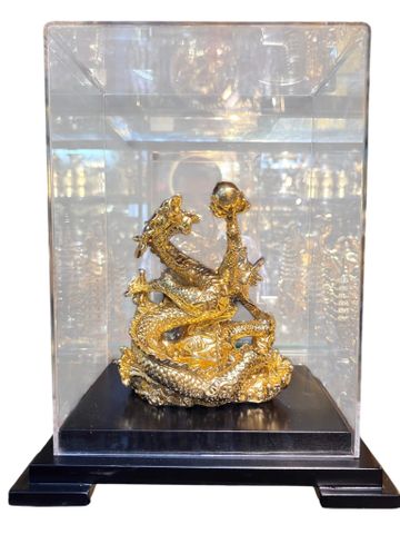 Tượng rồng mạ vàng - Quà tặng sếp: Tượng rồng bằng đồng dát vàng 24k