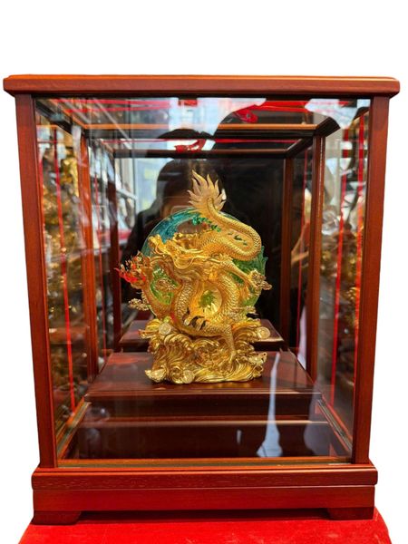 Tượng rồng mạ vàng 24k 17x29x35cm